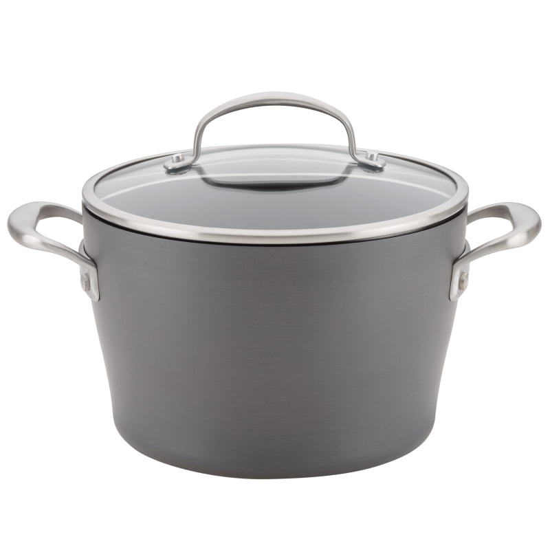 Anolon Allure Hard-Anodized Nonstick Dutch Oven with Lid, 5-Quart, Dark Gray