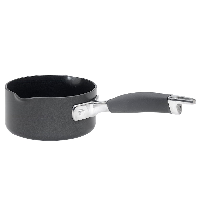 Anolon Advanced Hard Anodized Nonstick Sauce Pan with Pour Spouts, 1-Quart, Gray