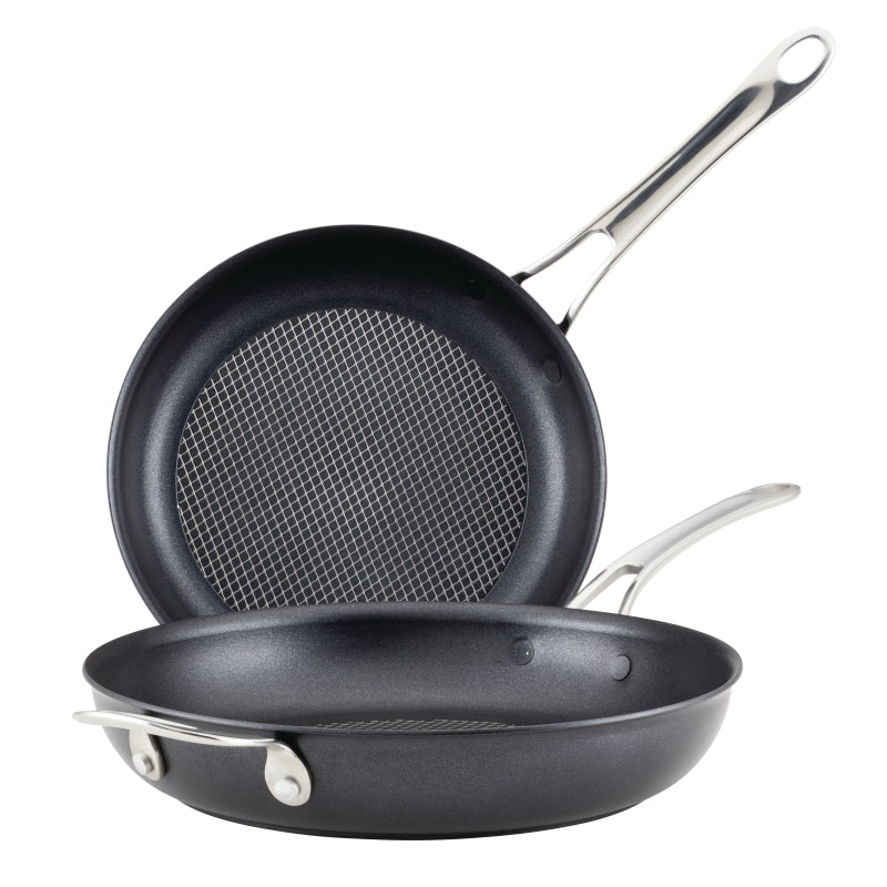 Anolon X Hybrid Nonstick Induction Frying Pan Twin Pack Set, 2-Piece, Charcoal Gray