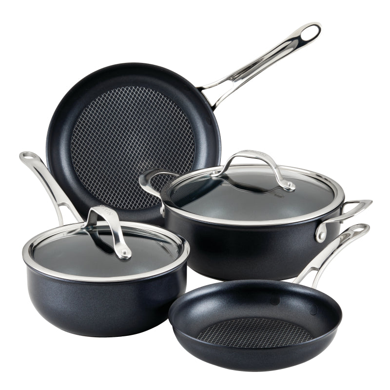 Anolon X Hybrid Nonstick Cookware Induction Pots and Pans Set, 6-Piece, Charcoal Gray
