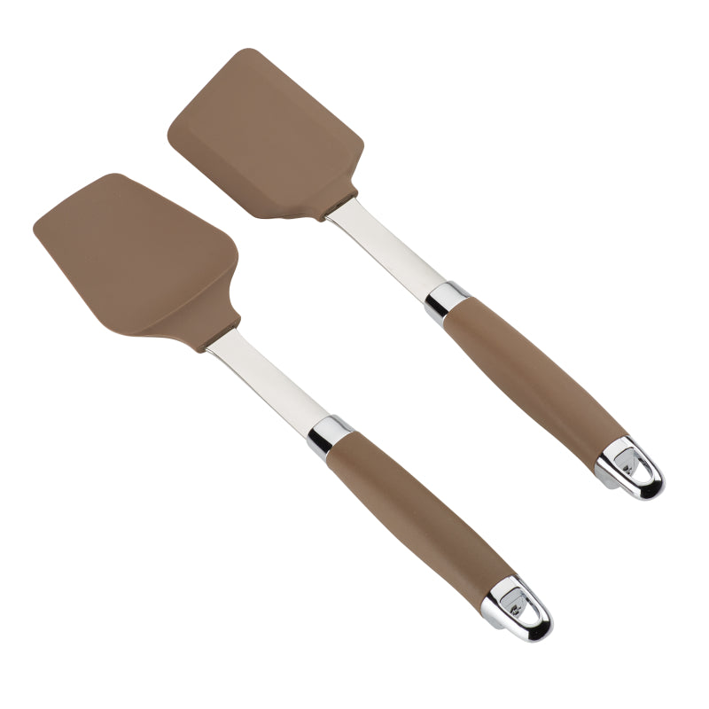Anolon SureGrip Tools and Gadgets Nonstick Spatula Spoonula Utensil Set, 2-Piece, Bronze
