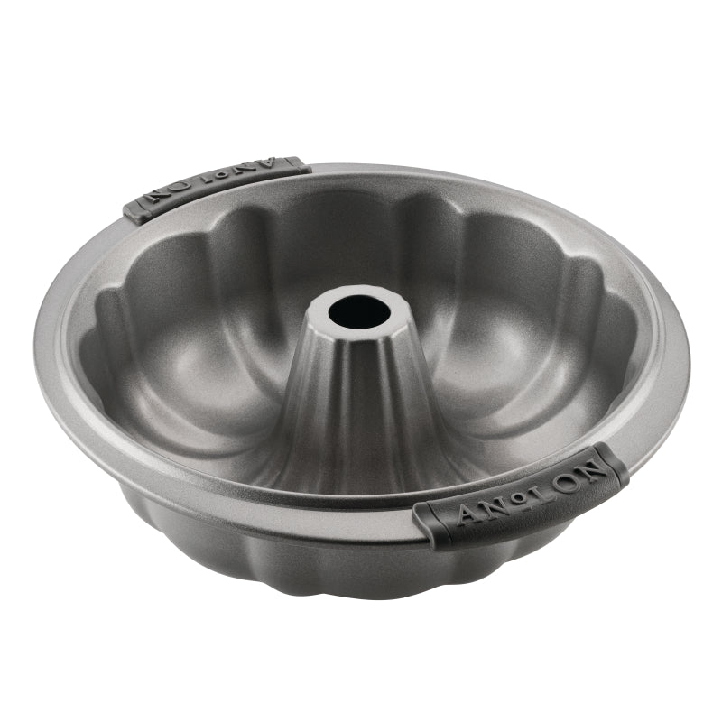 Anolon Advanced Bakeware Nonstick Fluted Cake Pan, 9.5 Inches Wide, 12-Cup Capacity, Gray