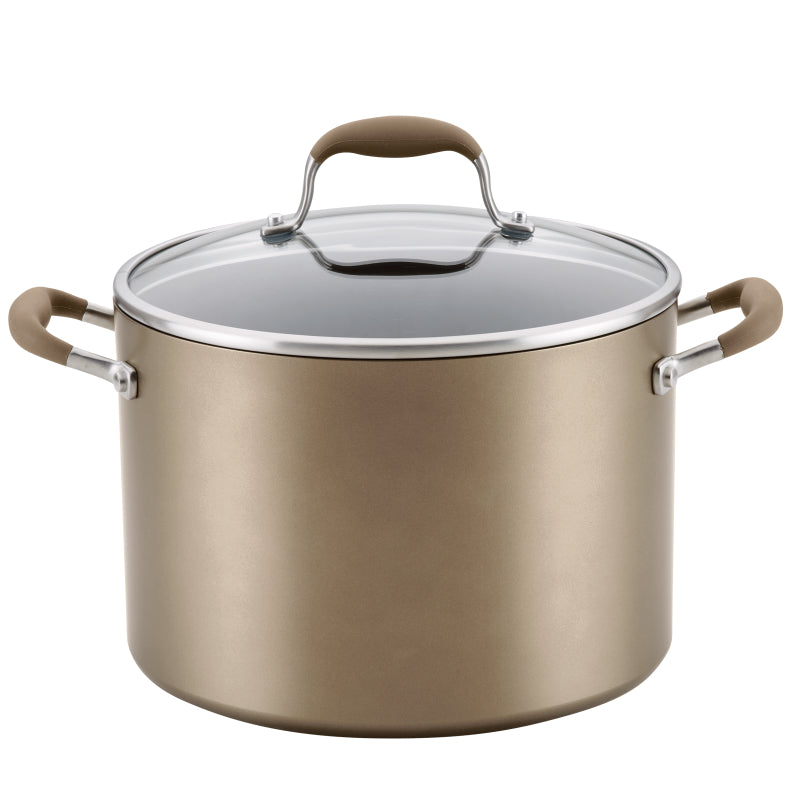 Anolon Advanced Home Hard-Anodized Nonstick Stockpot with Lid, 10-Quart, Bronze
