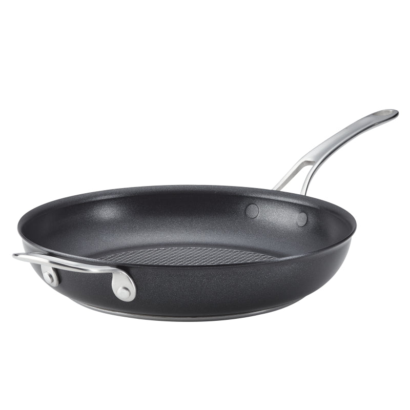 Anolon X Hybrid Nonstick Induction Frying Pan with Helper Handle, 12-inch, Charcoal Gray