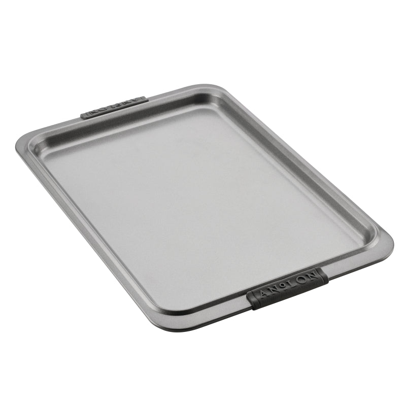 Anolon Advanced Bakeware Nonstick Cookie Sheet, 11-Inch x 17-Inch, Gray with Silicone Grips