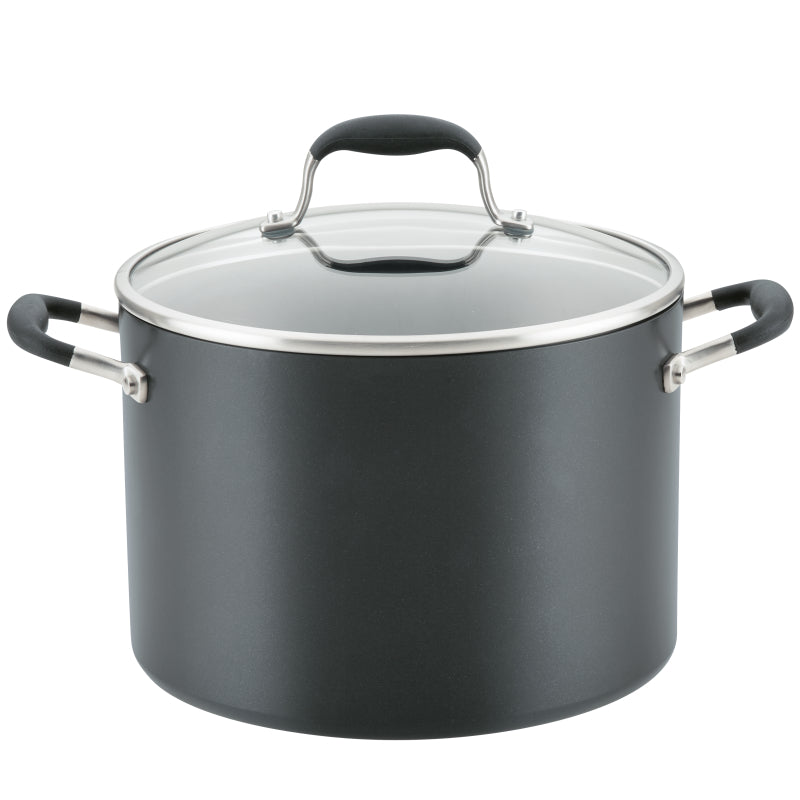 Anolon Advanced Home Hard-Anodized Nonstick Stockpot with Lid, 10-Quart, Onyx
