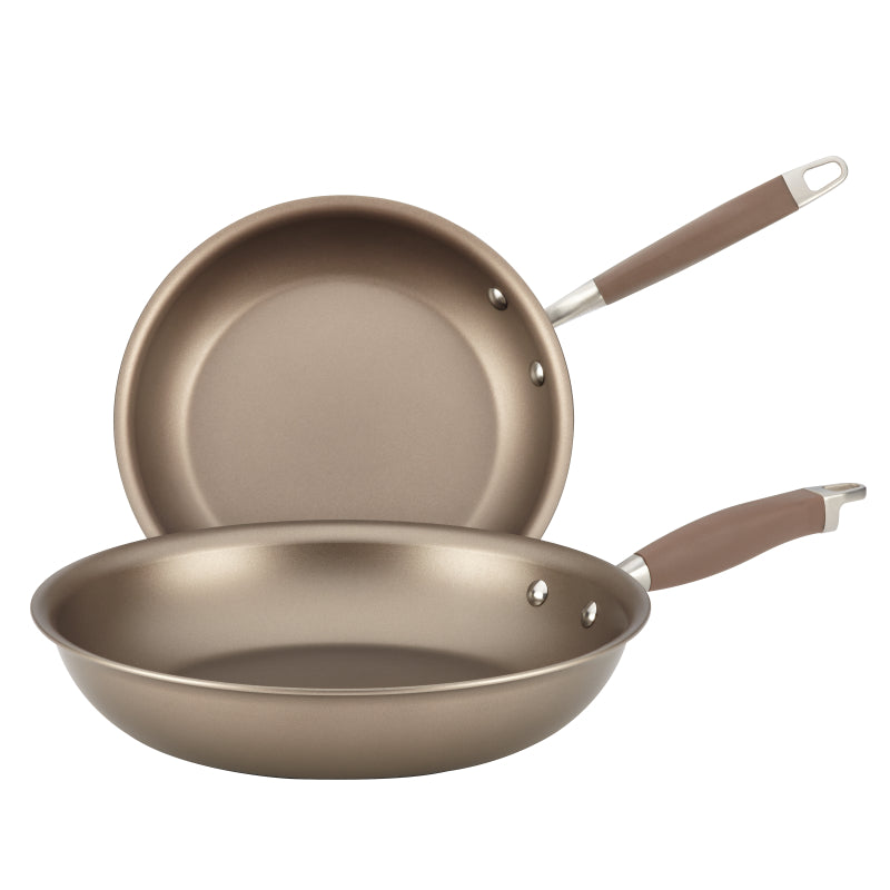 Anolon Advanced Hard Anodized Nonstick Frying Pan Set, 2-Piece, Umber