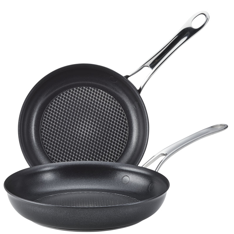 Anolon X Hybrid Nonstick Induction Frying Pan Twin Pack Set, 2-Piece, Charcoal Gray