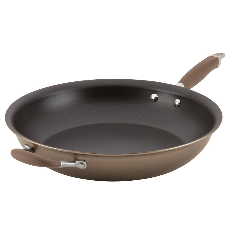 Anolon Advanced Hard Anodized Nonstick Frying Pan with Helper Handle, 14-Inch, Bronze