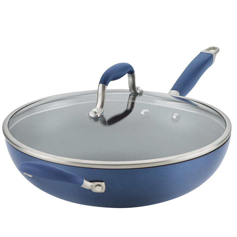 Anolon Advanced Home Hard-Anodized Nonstick Ultimate Pan, 12-Inch, Indigo