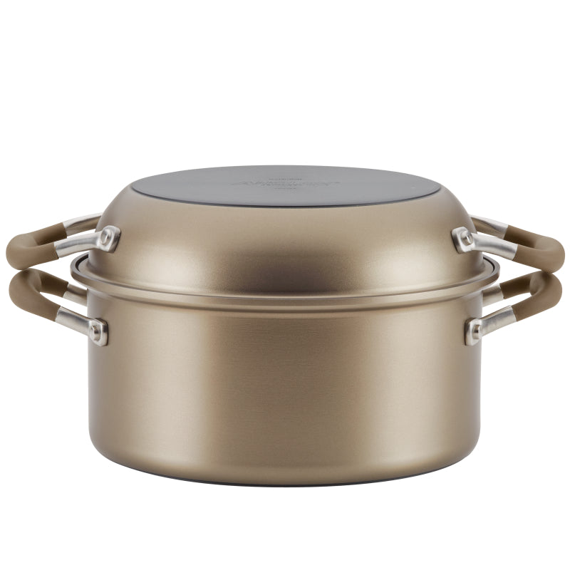 Anolon Advanced Home Hard-Anodized Nonstick Two Step Meal Cookware Set, 2-Piece, Bronze