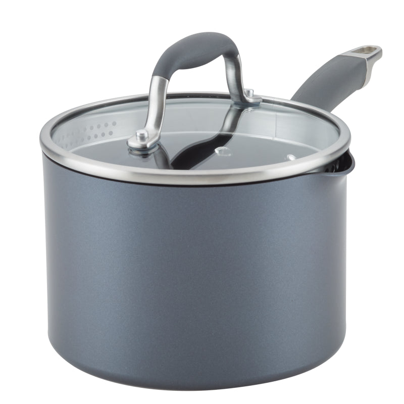 Anolon Advanced Home Moonstone 3 Quart Covered Saucepan Moonstone