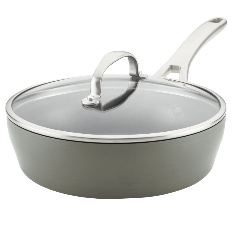 Anolon Allure Hard-Anodized Nonstick Sauté Pan, 3-Quart, Dark Gray