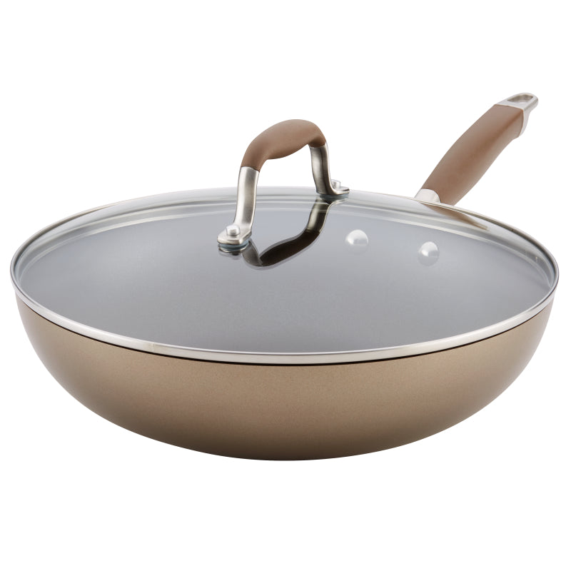 Anolon Advanced Home Hard-Anodized Nonstick Ultimate Pan with Lid, 12-Inch, Bronze