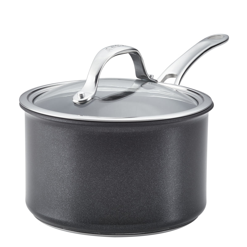 Anolon X Hybrid Nonstick Cookware Induction Sauce Pan with Lid, 3-Quart, Charcoal Gray