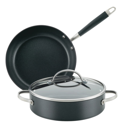 Anolon Advanced Home Hard-Anodized Nonstick 3-Piece Cookware Set, Onyx