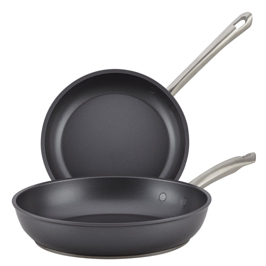 Anolon Accolade Hard-Anodized Nonstick Induction Frying Pan Set, 2-Piece, Moonstone