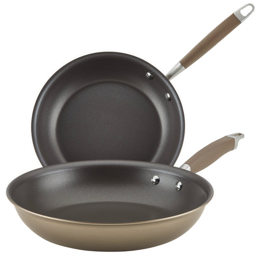 Anolon Advanced Home Hard Anodized Nonstick Frying Pan Set, 2-Piece, Bronze
