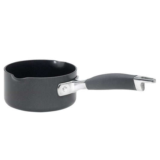 Anolon Advanced Hard Anodized Nonstick Sauce Pan with Pour Spouts, 1-Quart, Gray