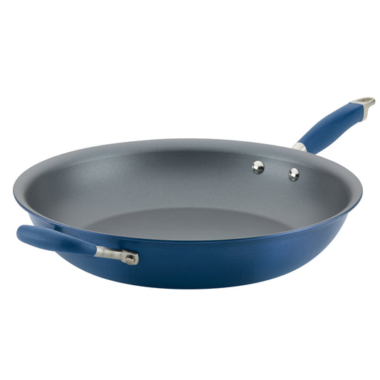 Anolon Advanced Home Hard-Anodized Nonstick Skillet with Helper Handle, 14.5-Inch, Indigo