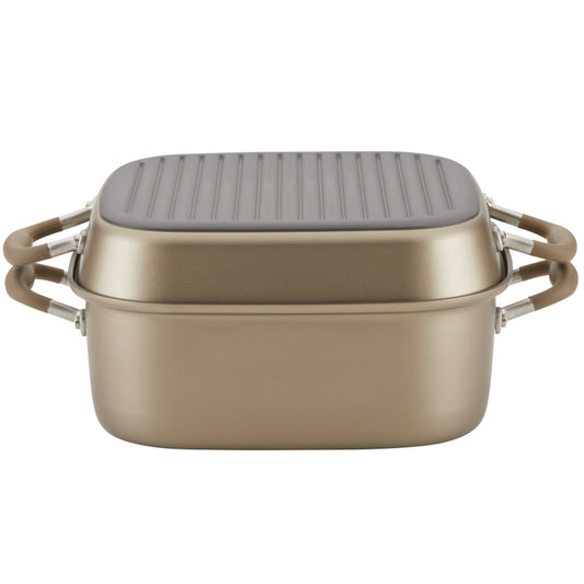 Anolon Advanced Home Hard-Anodized Nonstick Two Step Meal Cookware Set, 2-Piece, Bronze