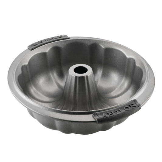 Anolon Advanced Bakeware Nonstick Fluted Cake Pan, 9.5 Inches Wide, 12-Cup Capacity, Gray