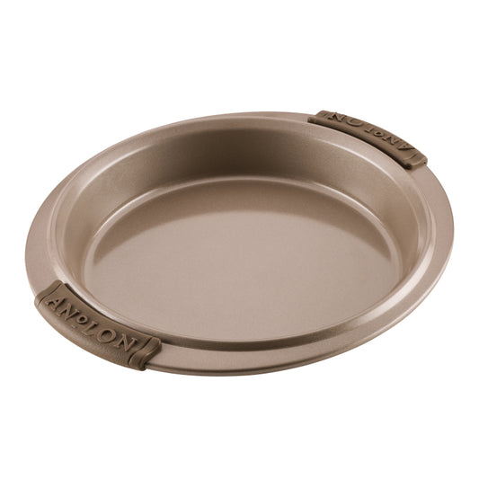 Anolon Advanced Bakeware Nonstick Round Cake Pan with Silicone Grips, 9-Inch, Bronze