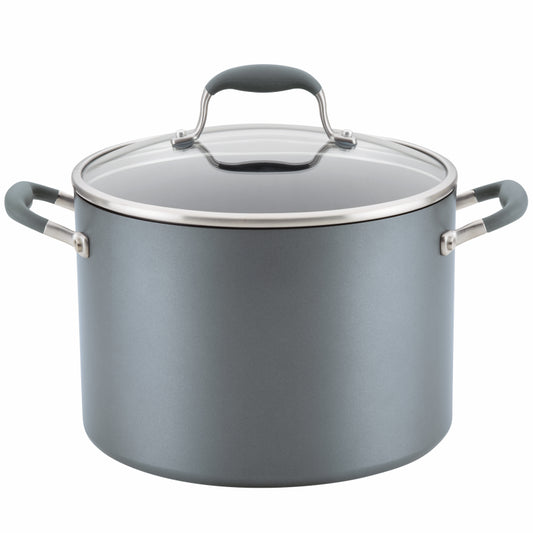 Anolon Advanced Home Hard-Anodized Nonstick Stockpot with Lid, 10-Quart, Moonstone