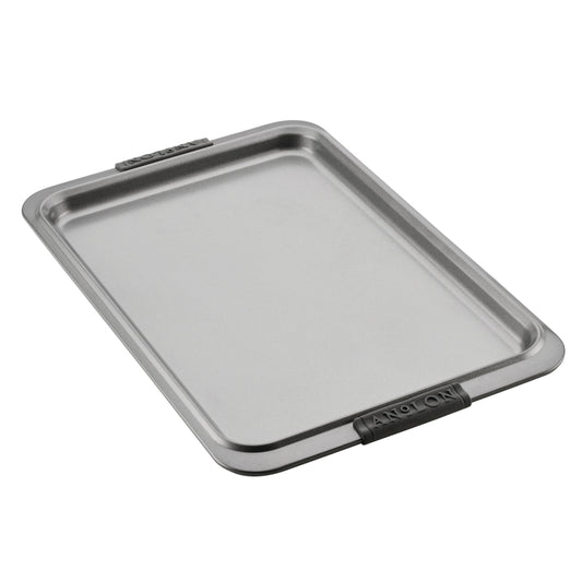 Anolon Advanced Bakeware Nonstick Cookie Sheet, 11-Inch x 17-Inch, Gray with Silicone Grips