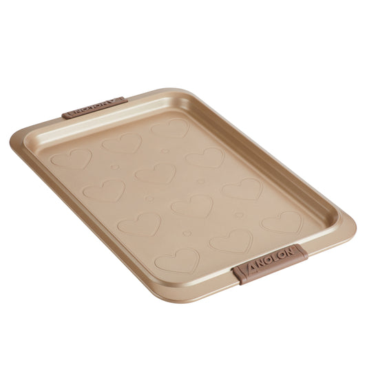 Anolon Advanced Bakeware 10-Inch x 15-Inch Nonstick Cookie Pan with Heart Shaped Drop Zones