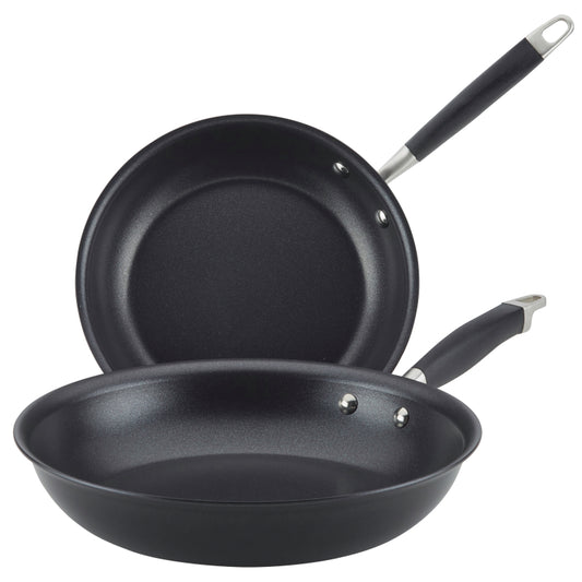 Anolon Advanced Home Hard-Anodized Nonstick Frying Pan Set, 2-Piece, Onyx