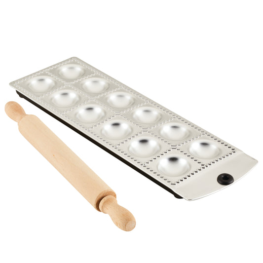Anolon Gourmet Prep 12-Imprint Ravioli Press with Mini Rolling Pin