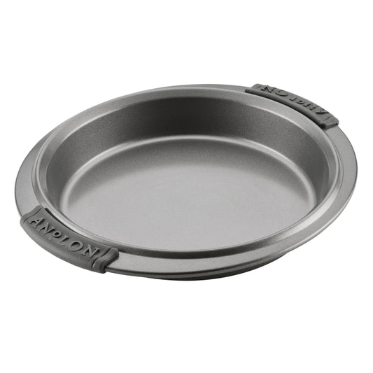 Anolon Advanced Bakeware Nonstick Round Cake Pan, 9-Inch, Gray with Silicone Grips