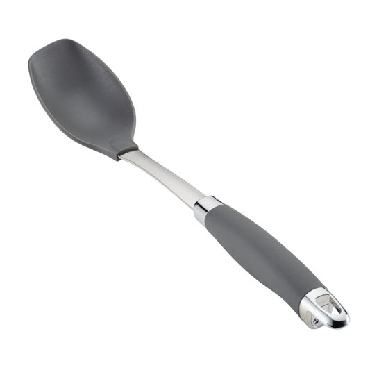 Anolon Tools and Gadgets SureGrip Nonstick Solid Kitchen Spoon, 13.25-Inch, Graphite