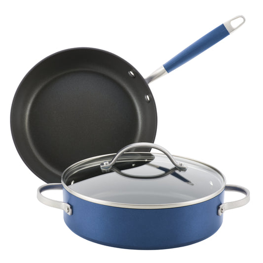 Anolon Advanced Hard-Anodized Nonstick 3-Piece Cookware Set, Indigo