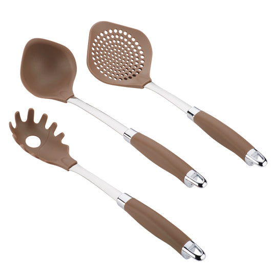 Anolon Tools and Gadgets Pasta Utensil Set, 3-Piece, Bronze