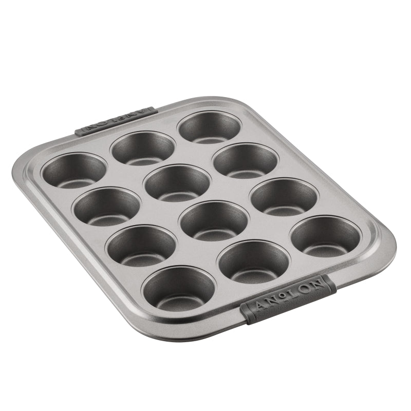Anolon Advanced Bakeware Nonstick Muffin Pan, 12-Cup, Gray