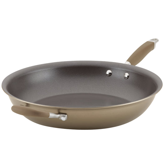 Anolon Advanced Home Hard-Anodized Nonstick Frying Pan with Helper Handle, 14.5-Inch, Bronze