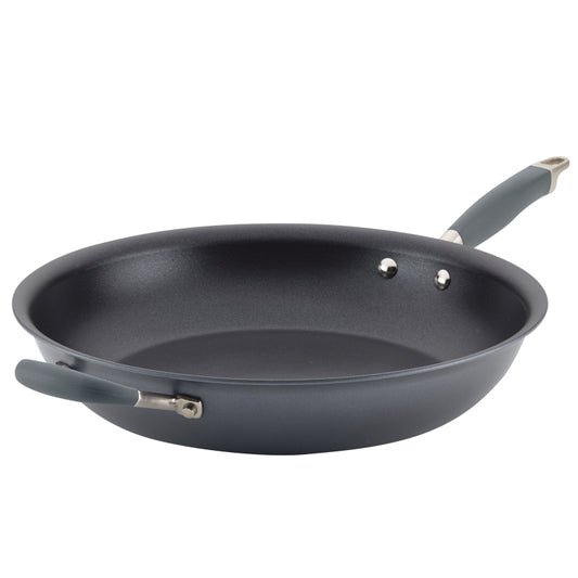 Anolon Advanced Home Hard-Anodized Nonstick Frying Pan with Helper Handle, 14.5-Inch, Moonstone