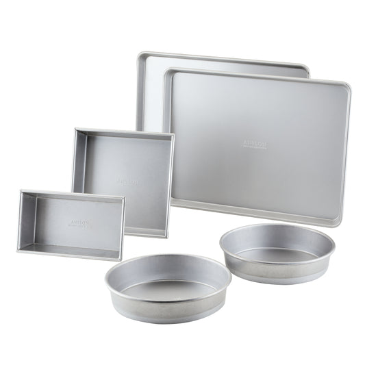 Anolon Pro-Bake Bakeware Aluminized Steel Baking Pan Set, 6-Piece, Silver